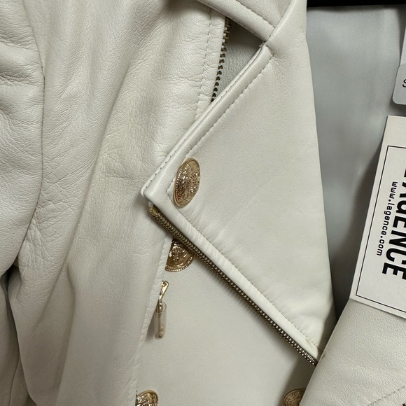 L'Agence Billie Belted Leather Jacket Size Medium - Picture 9 of 11